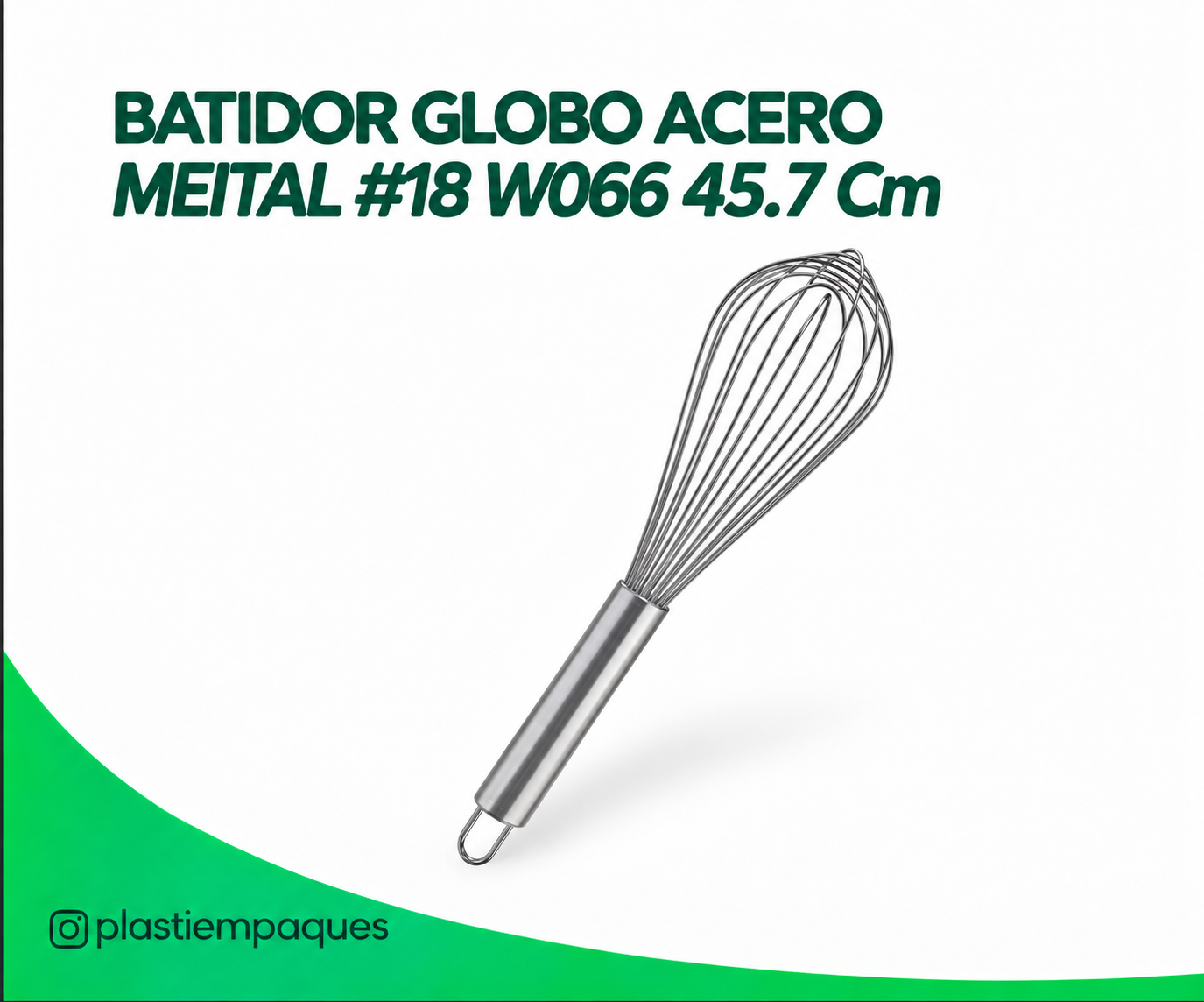 BATIDOR GLOBO ACERO MEITAL #18 W066 45.7 Cm BATIDOR GLOBO ACERO MEITAL #18 W066 45.7 Cm - Imagen 1