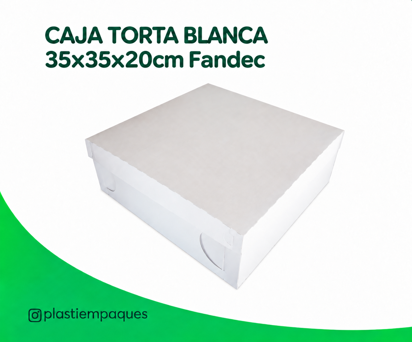 CAJA TORTA BLANCA 35x35x20cm Fandec CAJA TORTA BLANCA 35x35x20cm Fandec - Imagen 1