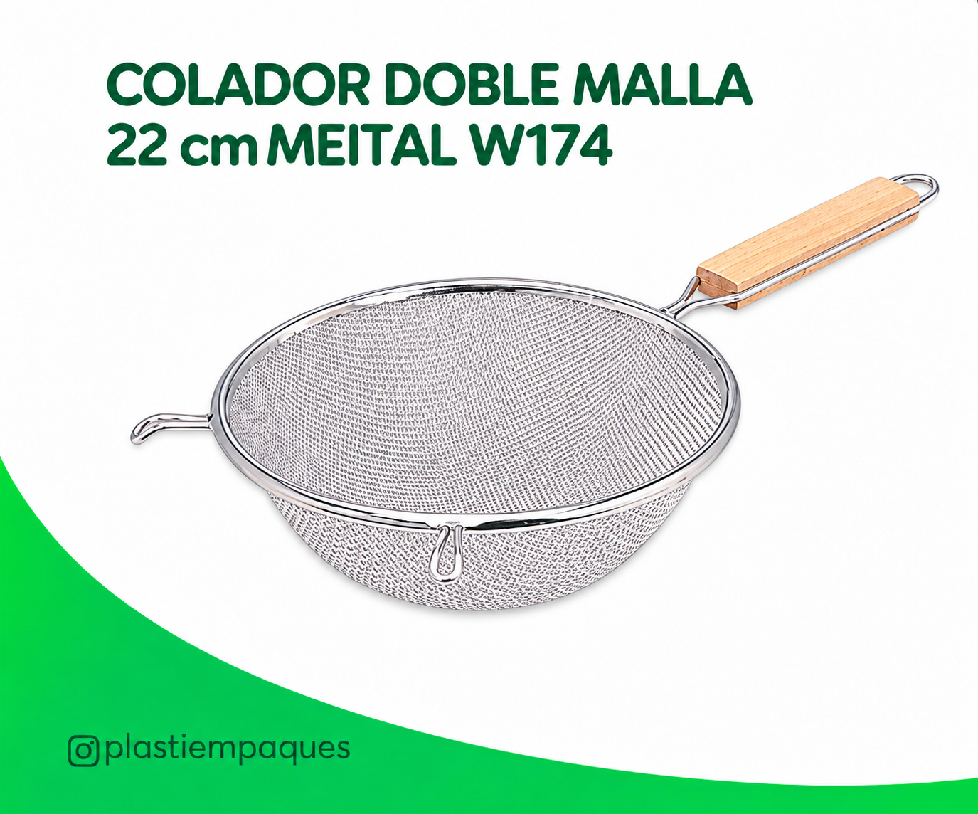 COLADOR DOBLE MALLA 22 cm MEITAL W174 COLADOR DOBLE MALLA 22 cm MEITAL W174 - Imagen 1