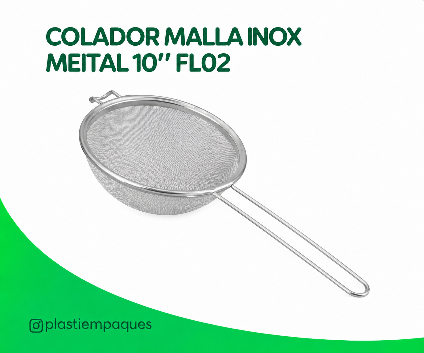 COLADOR MALLA INOX MEITAL 10″ FL02 COLADOR MALLA INOX MEITAL 10" FL02 - Imagen 1