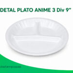 DETAL PLATO ANIME 3 Div 9" MAXI 200 Unds