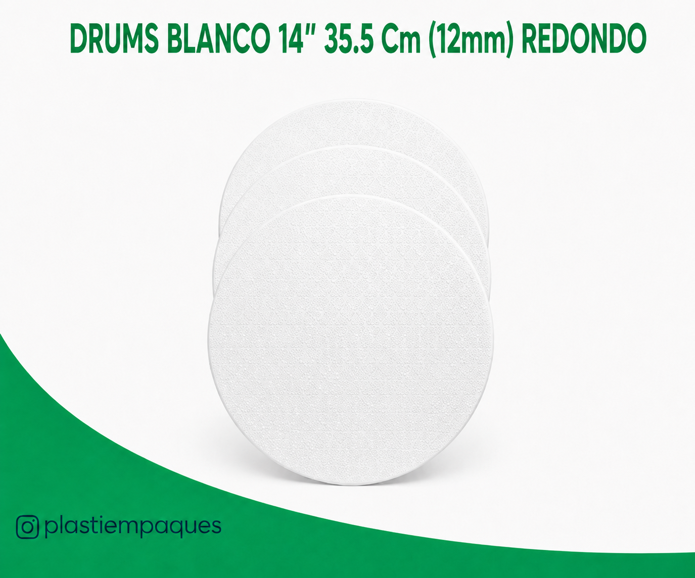 DRUMS-BLANCO-14-35.5-Cm-12mm-REDONDO DRUMS BLANCO 14" 35.5 Cm (12mm) REDONDO - Imagen 1