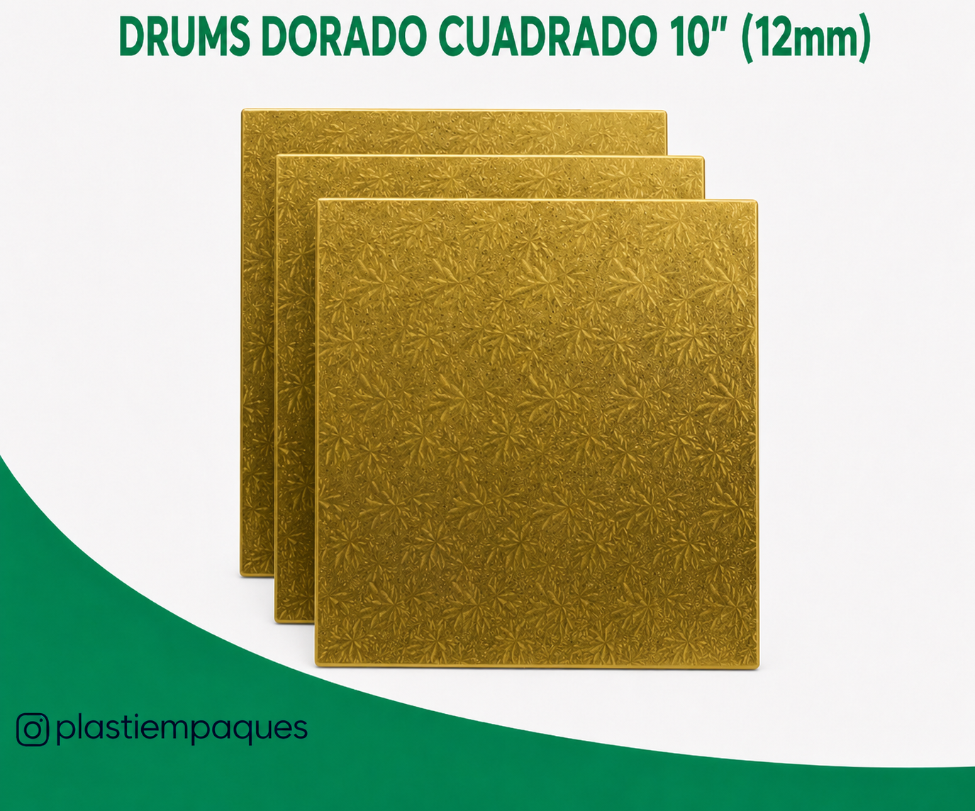 DRUMS-DORADO-CUADRADO-10-12mm DRUMS DORADO CUADRADO 10` `` (12mm) - Imagen 1
