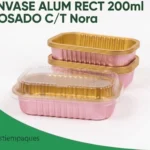 ENVASE ALUM RECT 200ml ROSADO C/T Nora