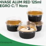 ENVASE ALUM RED 125ml NEGRO C/T Nora