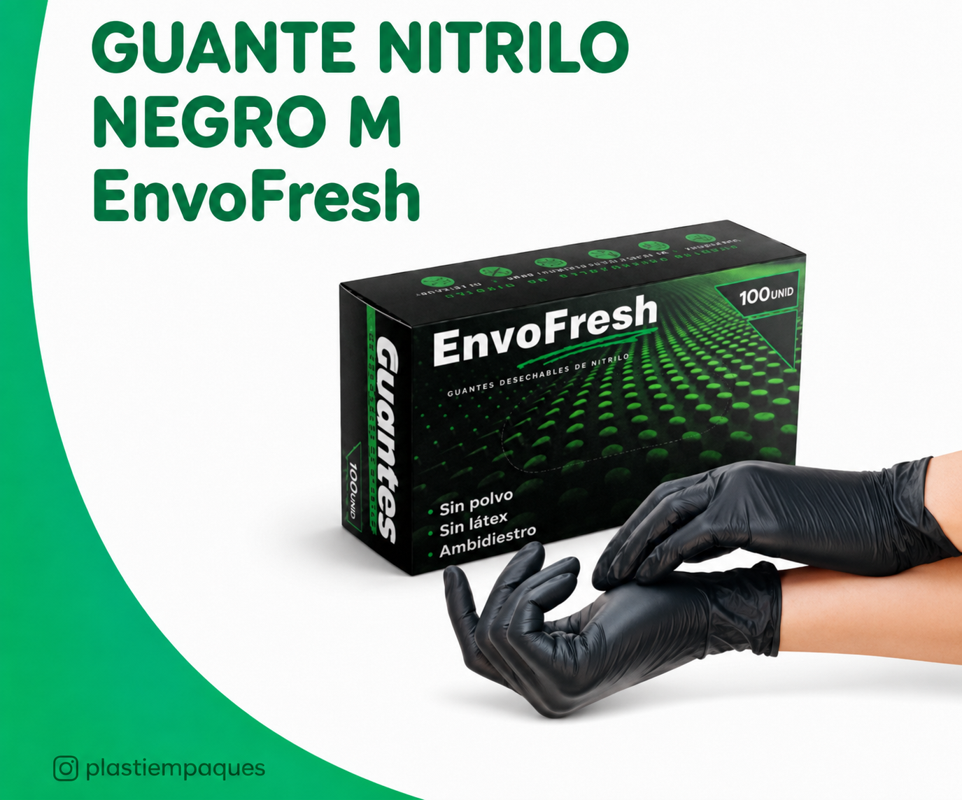 GUANTE-NITRILO-NEGRO-M-EnvoFresh GUANTE NITRILO NEGRO M EnvoFresh - Imagen 1
