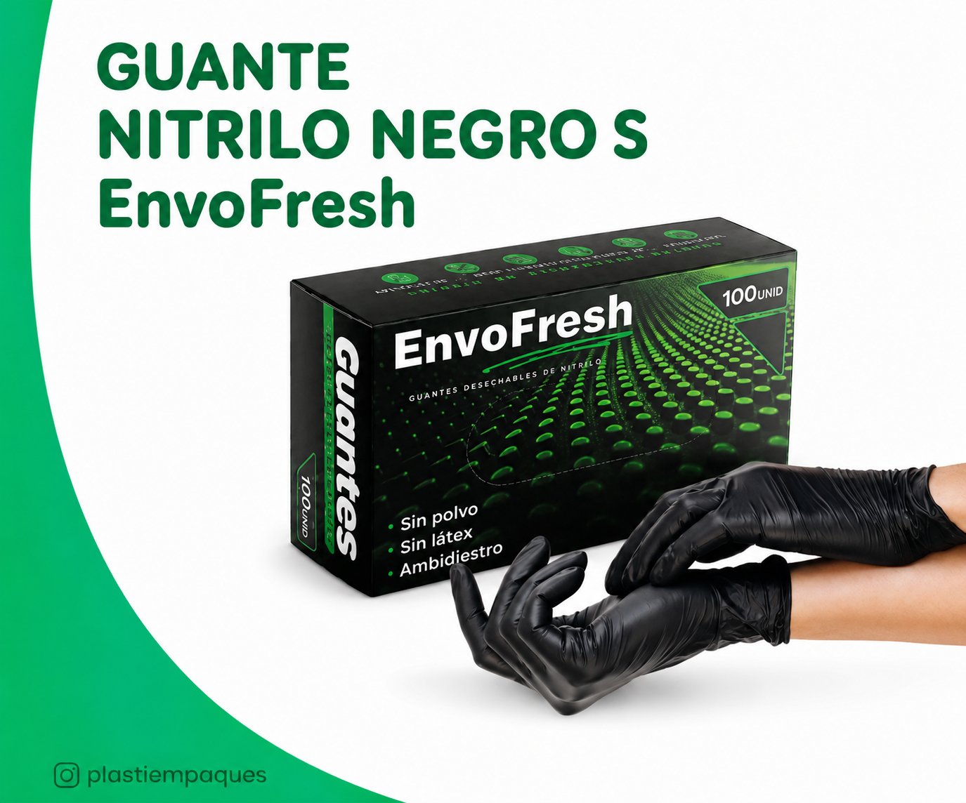 GUANTE-NITRILO-NEGRO-S-EnvoFresh GUANTE NITRILO NEGRO S EnvoFresh - Imagen 1