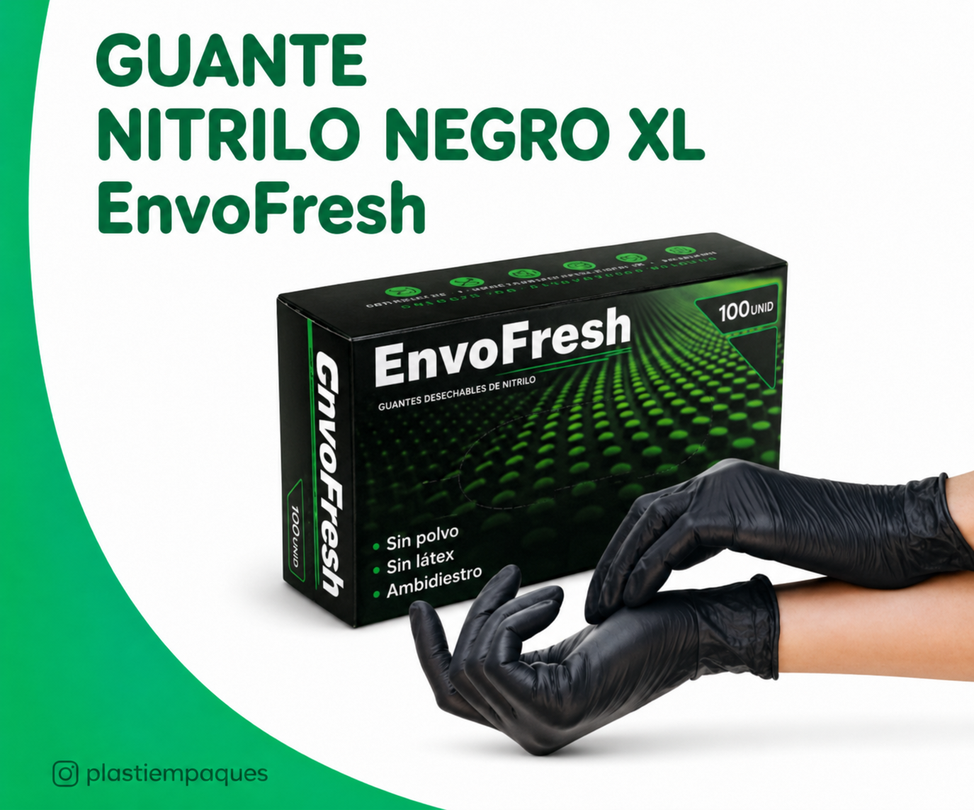 GUANTE-NITRILO-NEGRO-XL-EnvoFresh GUANTE NITRILO NEGRO XL EnvoFresh - Imagen 1