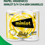 PAPEL HIGIENICO MIMLOT D/H 12x4 600H AMARIILLO
