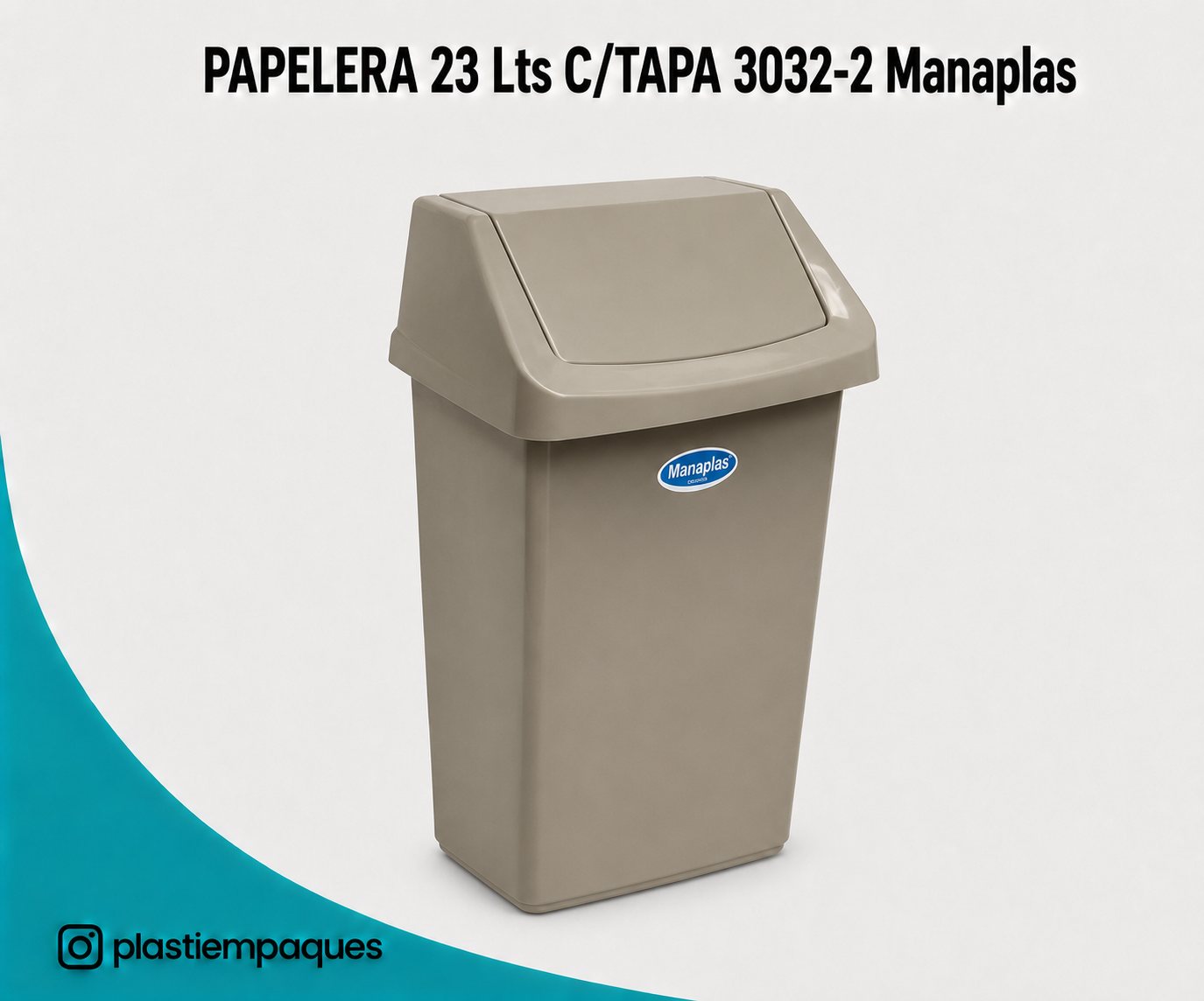 PAPELERA-23-Lts-CTAPA-3032-2-Manaplas PAPELERA 23 Lts C/TAPA 3032-2 Manaplas - Imagen 1