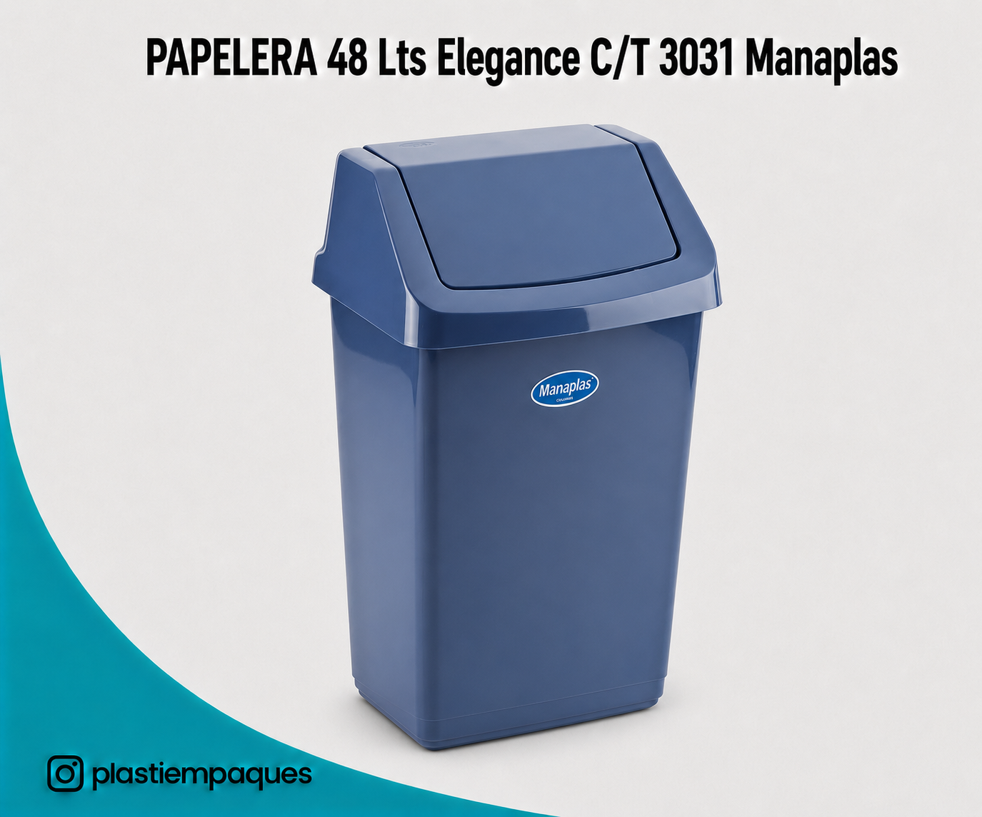 PAPELERA-48-Lts-Elegance-CT-3031 PAPELERA 48 Lts Elegance C/T 3031 Manaplas - Imagen 1