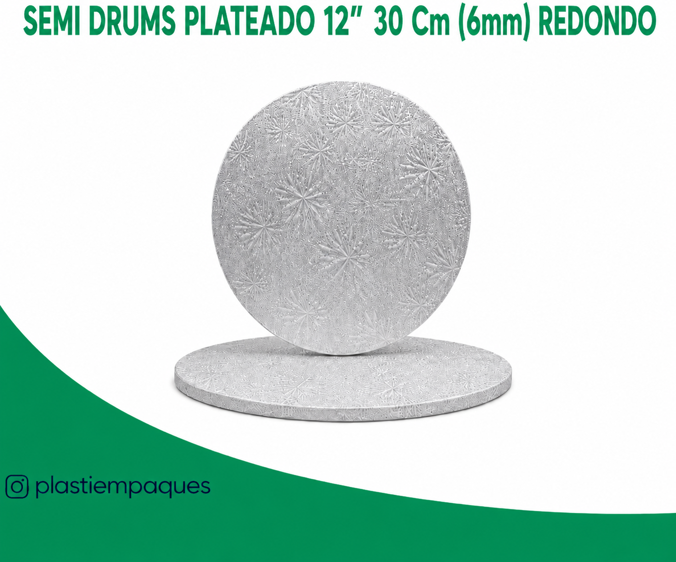 SEMI-DRUMS-PLATEADO-10-25-Cm-6mm-REDONDO SEMI DRUMS PLATEADO 10" 25 Cm (6mm) REDONDO - Imagen 1