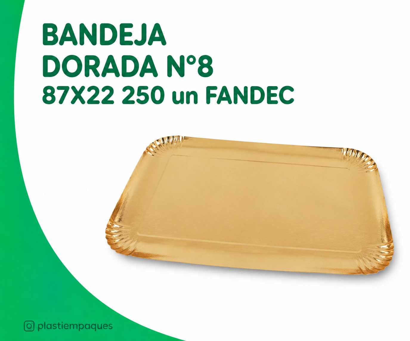 bandeja-dorada-n8-87x22-250-un-fandec BANDEJA DORADA N°8 87x22 250 Unds FANDEC - Imagen 1