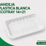 BANDEJA PLASTICA BLANCA ECOTRAY 14x21