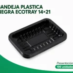 BANDEJA PLASTICA NEGRA ECOTRAY 14x21