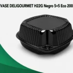 ENVASE DELIGOURMET H22 Negro 5x5 Eco 200 Unds
