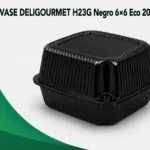 ENVASE DELIGOURMET H23 Negro 6x6 Eco 200 Unds