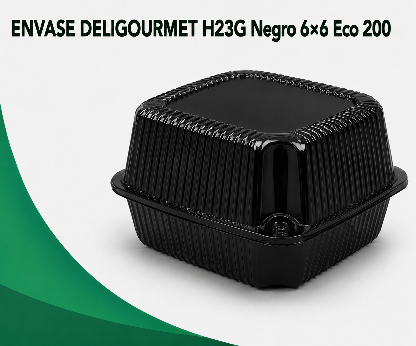 envase-deligourmet-h23g-negro-66-eco-200 ENVASE DELIGOURMET H23 Negro 6x6 Eco 200 Unds - Imagen 1