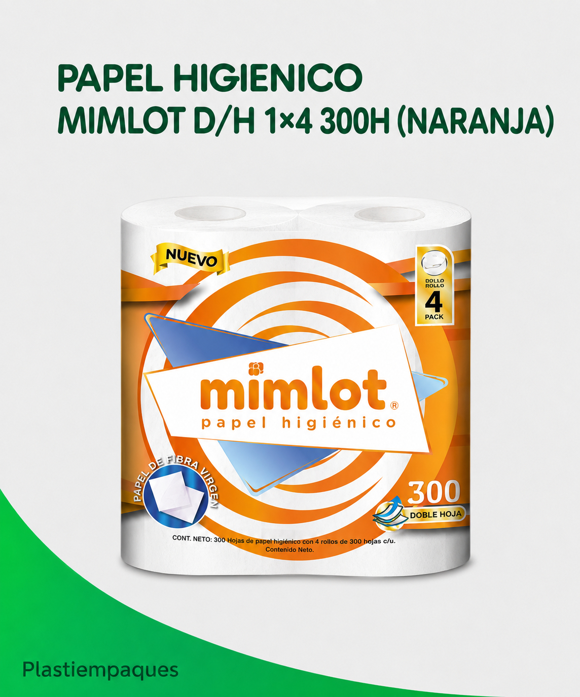 papel-higienico-mimlot-dh-14-300h-naraja DETAL PAPEL HIGIENICO MIMLOT D/H 1x4 300H NARANJA - Imagen 1