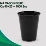 TINA VASO NEGRO 8 Oz 40x25 = 1000 Eco