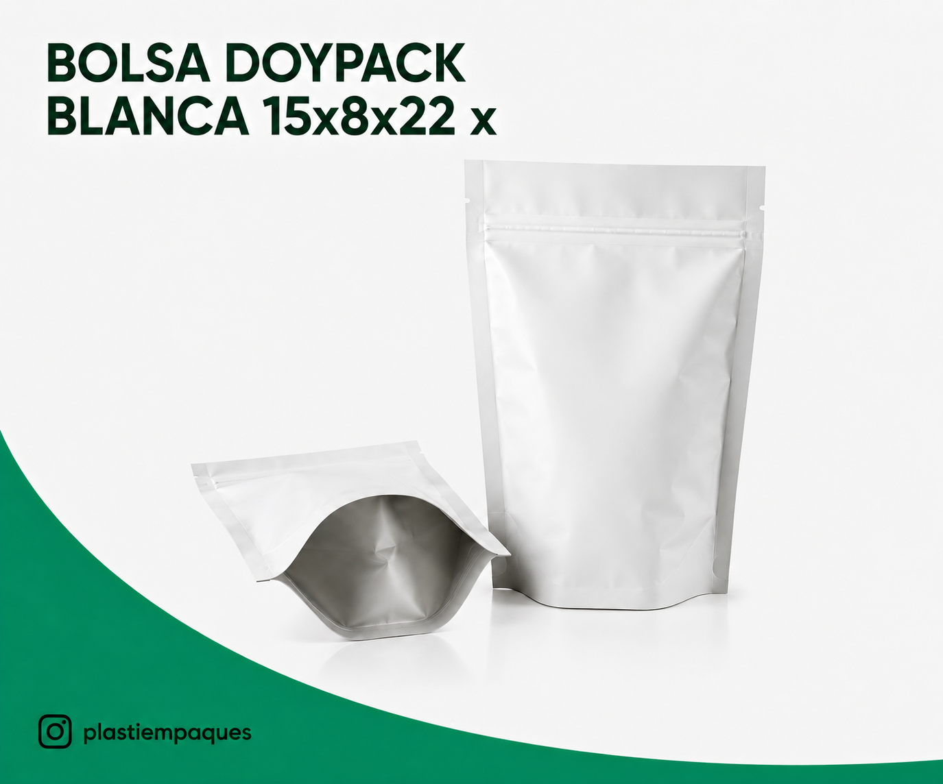 BOLSA-DOYPACK-BLANCA-15x8x22-x BOLSA DOYPACK BLANCA 15x8x22 x - Imagen 1