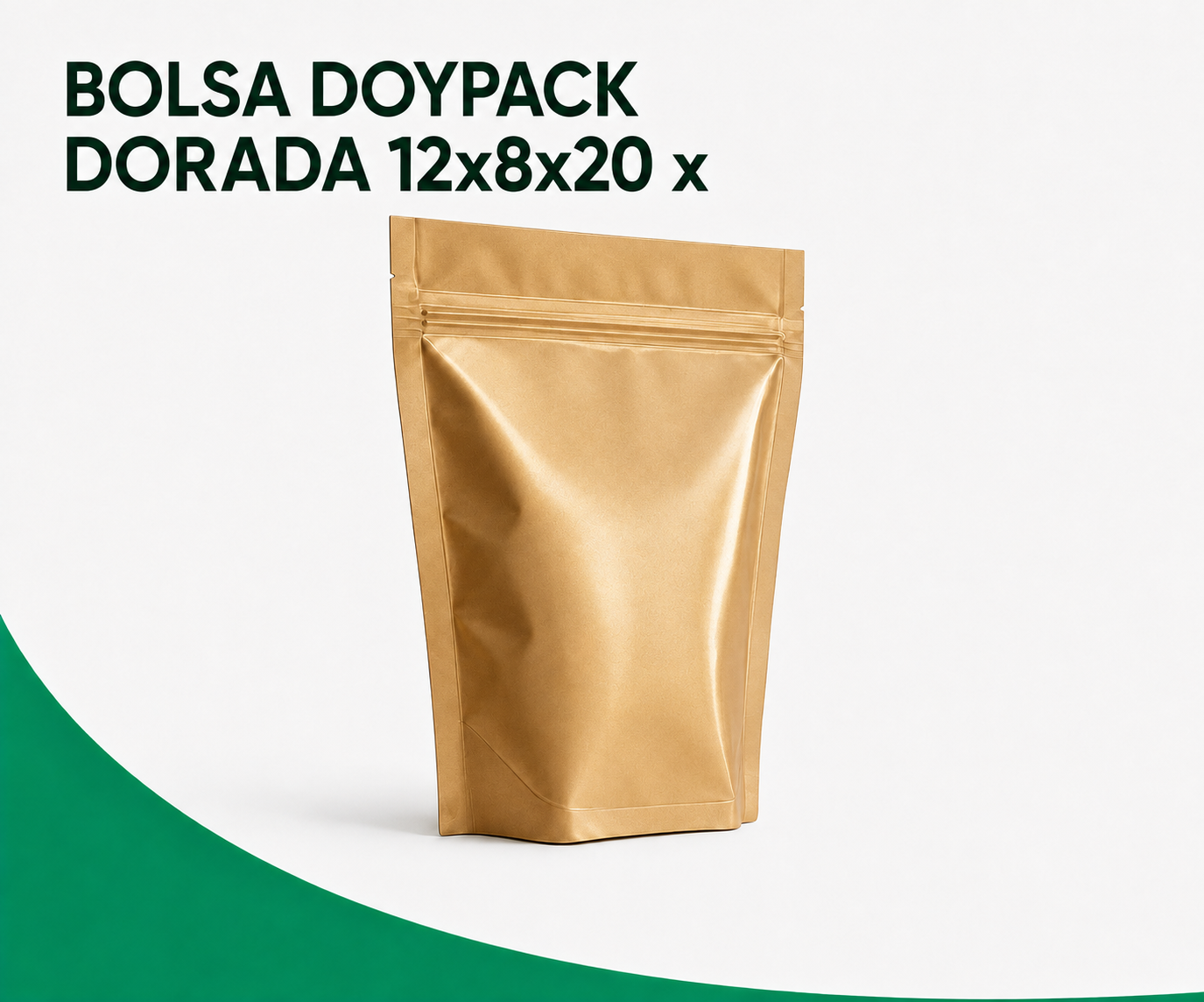 BOLSA-DOYPACK-DORADA-12x8x20-x BOLSA DOYPACK DORADA 12x8x20 x - Imagen 1