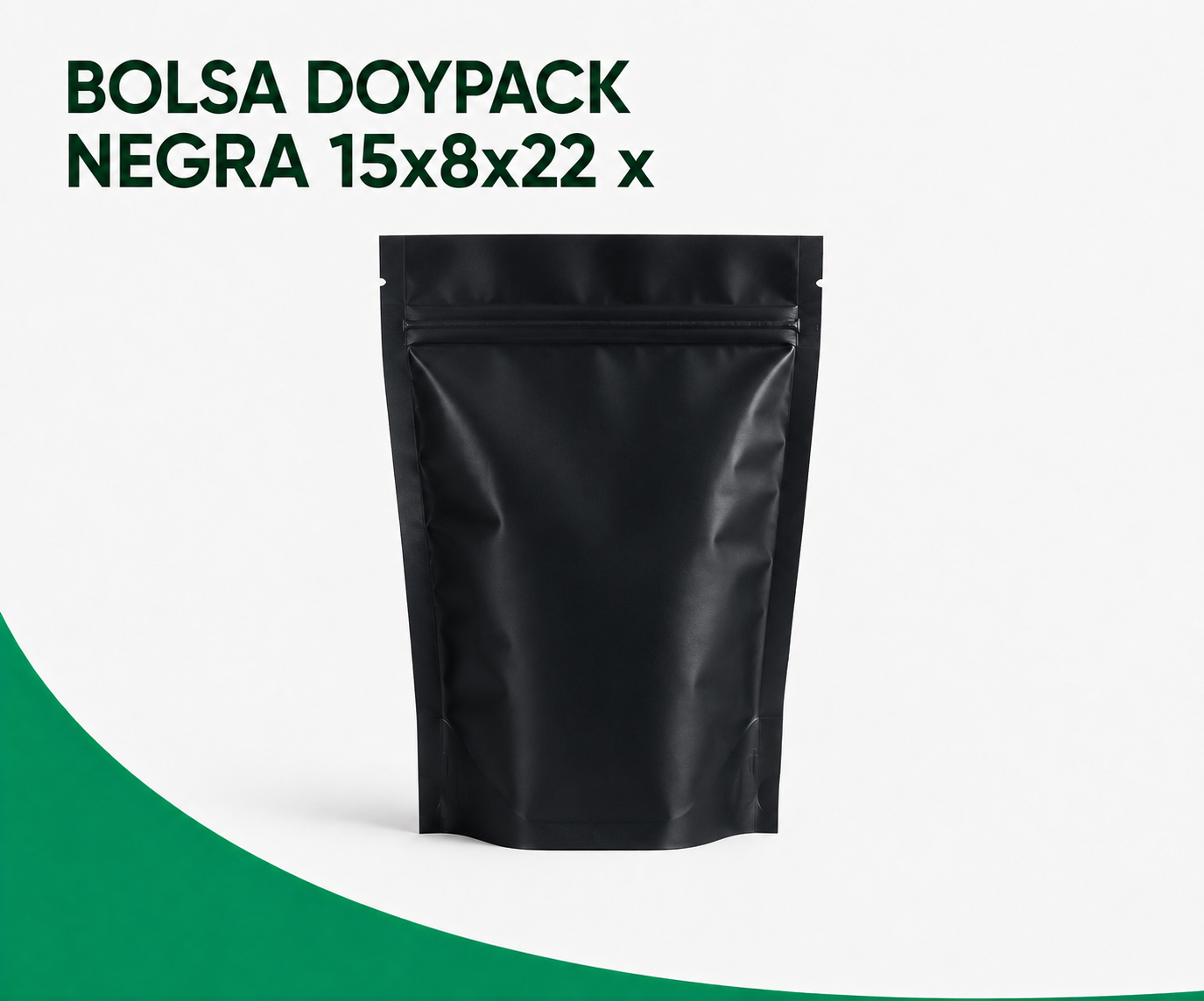 BOLSA-DOYPACK-NEGRA-15x8x22-x BOLSA DOYPACK NEGRA 15x8x22 x - Imagen 1