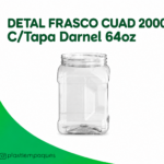 FRASCO CUAD 2000 C/Tapa Darnel 64oz