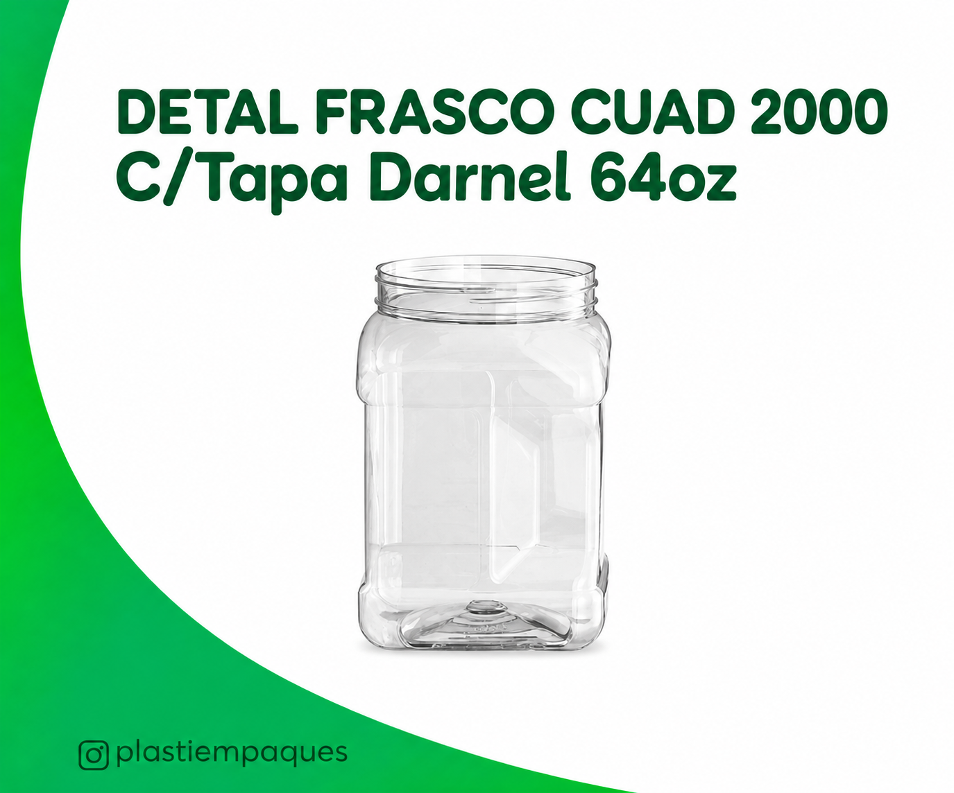 DETAL-FRASCO-CUAD-2000-CTapa-Darnel-64oz FRASCO CUAD 2000 C/Tapa Darnel 64oz - Imagen 1