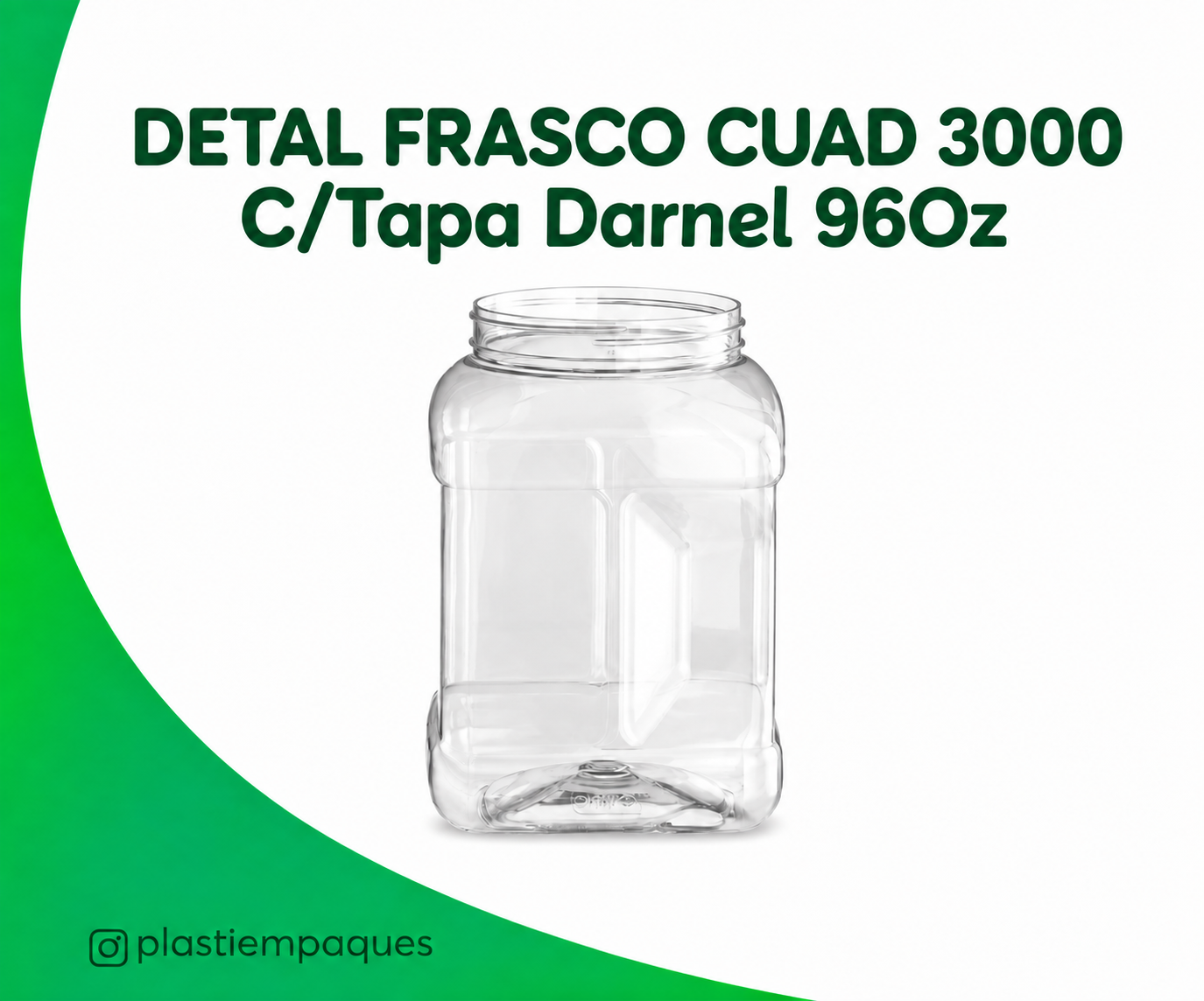 DETAL-FRASCO-CUAD-3000-CTapa-Darnel-96Oz FRASCO CUAD 3000 C/Tapa Darnel 96Oz - Imagen 1