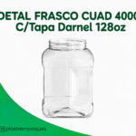 FRASCO CUAD 4000 C/Tapa Darnel 128oz