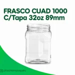 FRASCO CUAD 1000 C/Tapa 32oz 89mm