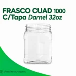 FRASCO CUAD 1000 C/Tapa Darnel 32oz