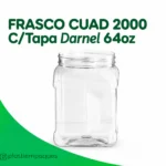 FRASCO CUAD. 2000 C/Tapa Darnel 64oz