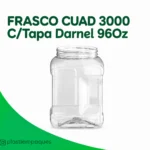 FRASCO CUAD 3000 C/Tapa Darnel 96Oz