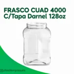 FRASCO CUAD 4000 C/Tapa Darnel 128oz