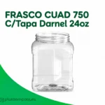 FRASCO CUAD 750 C/Tapa Darnel 24oz