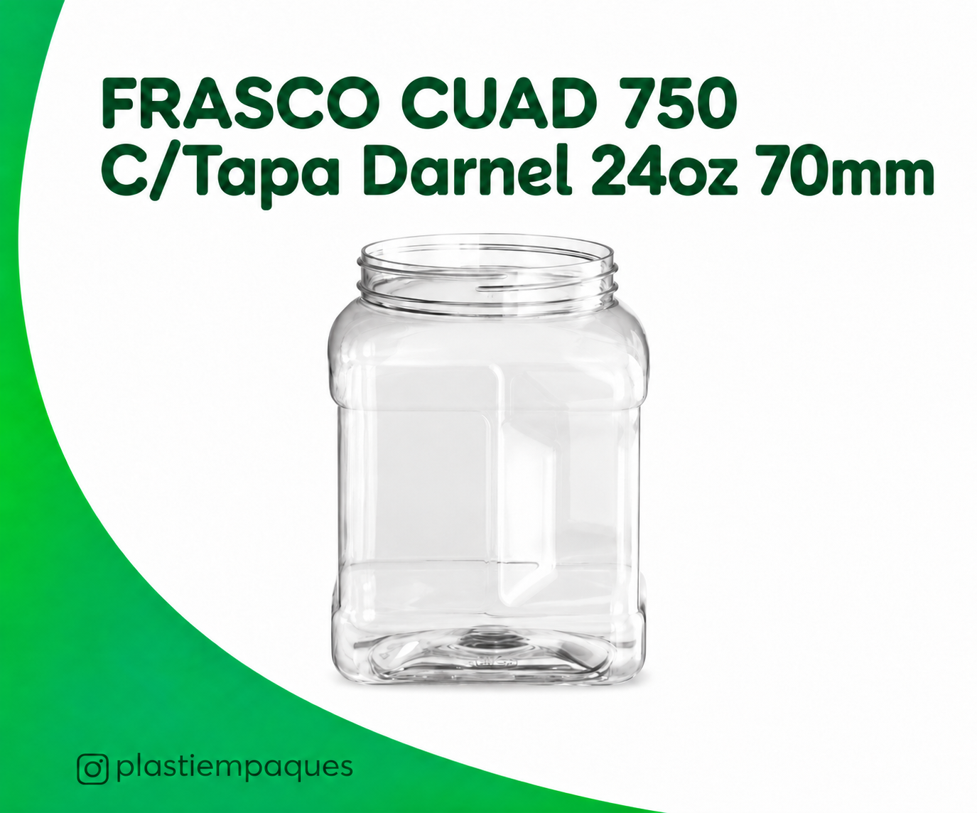 FRASCO-CUAD-750-CTapa-Darnel-24oz-70mm FRASCO CUAD 750 C/Tapa Darnel 24oz 70mm - Imagen 1