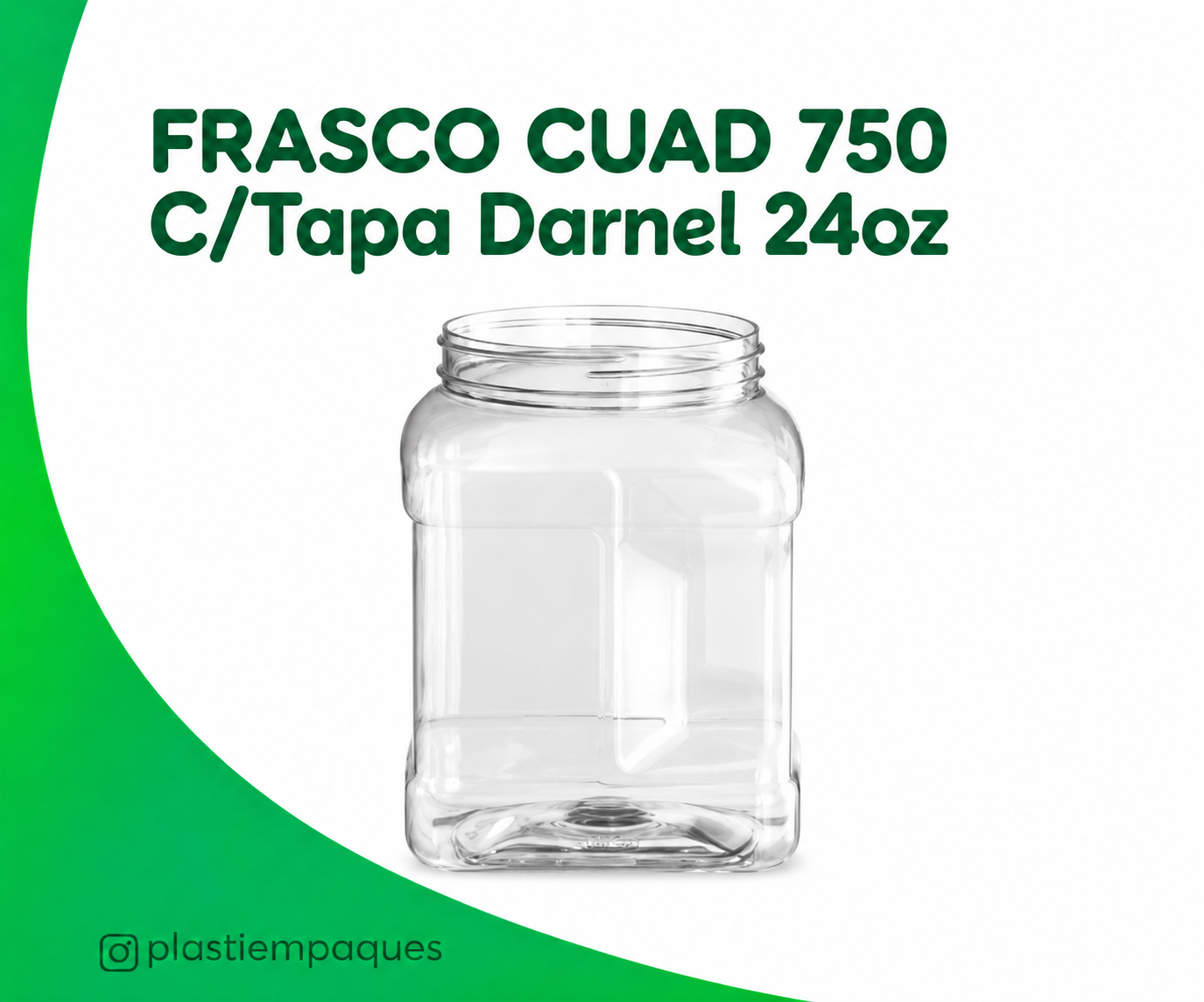 FRASCO-CUAD-750-CTapa-Darnel-24oz FRASCO CUAD 750 C/Tapa Darnel 24oz - Imagen 1