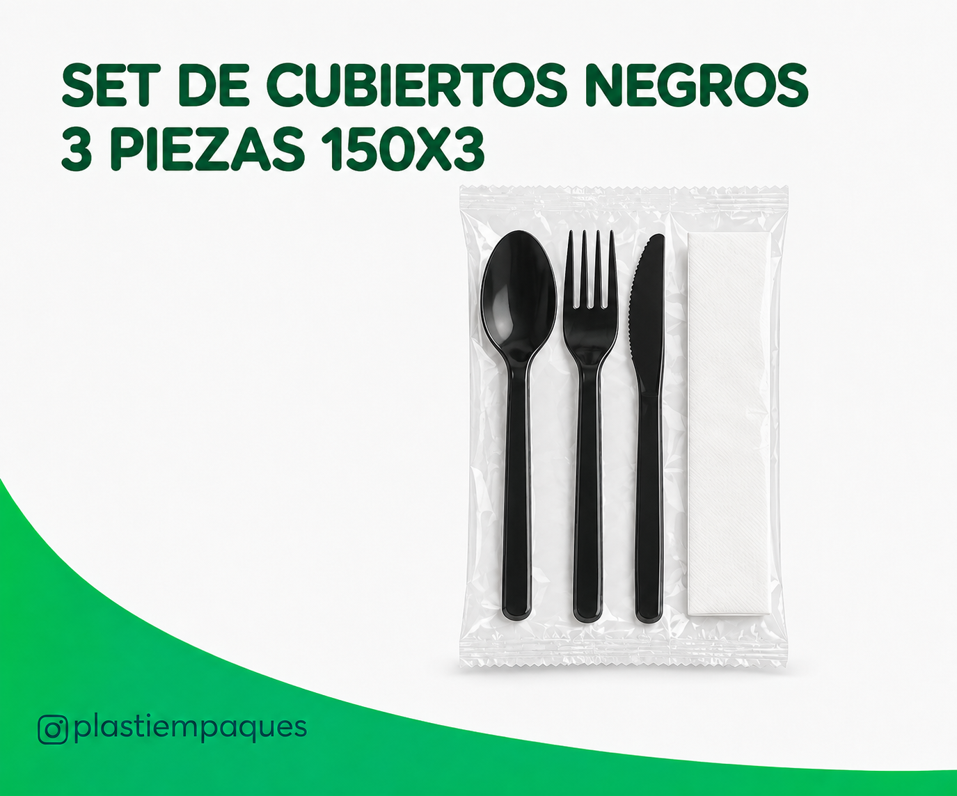 SET-DE-CUBIERTOS-NEGROS-3-PIEZAS-150X3 SET DE CUBIERTOS NEGROS 3 PIEZAS 150X3 - Imagen 1
