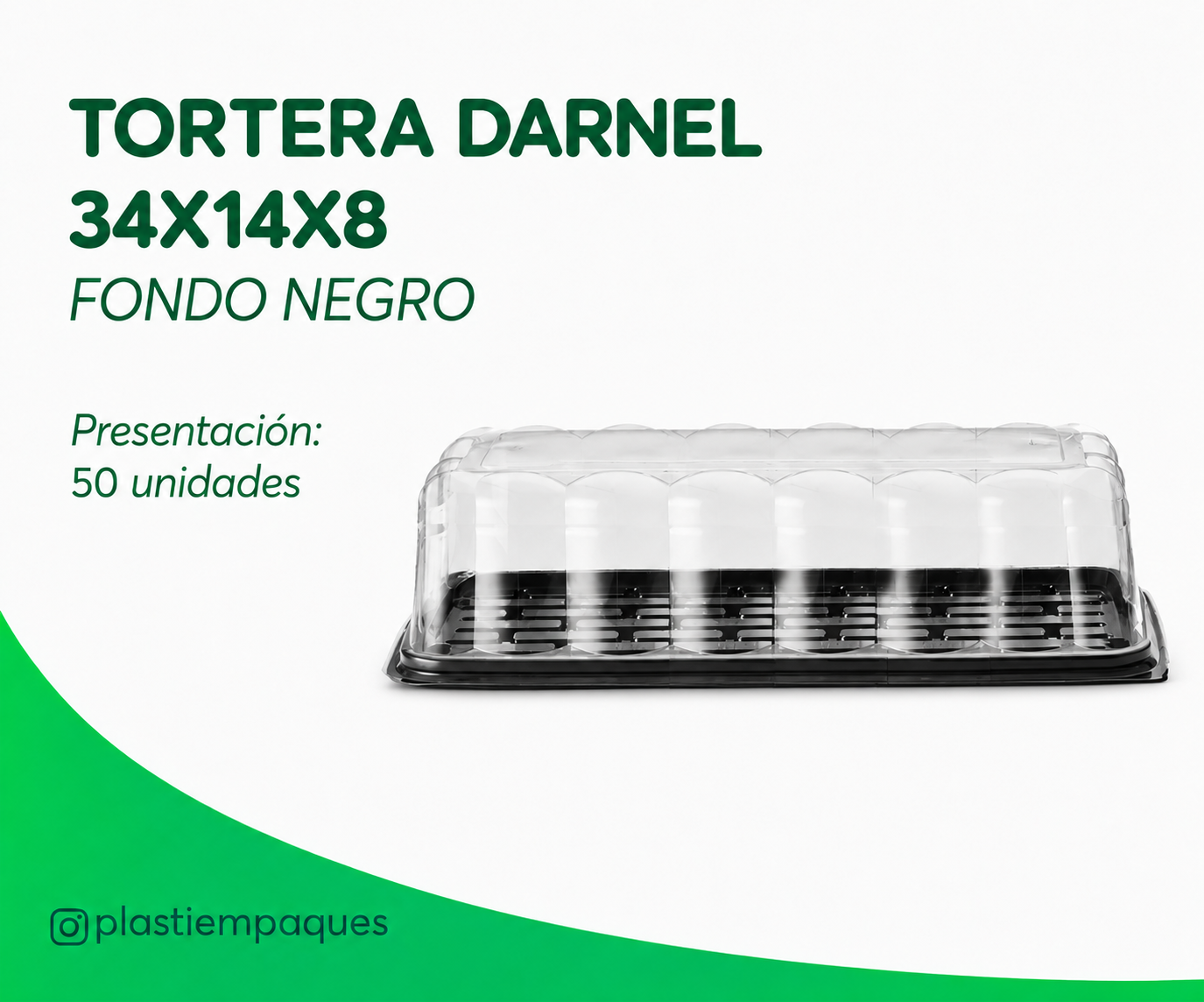 TORTERA-DARNEL-34X14X8-FONDO-NEGRO TORTERA DARNEL 34X14X8 BRAZO GITANO 50 un - Imagen 1