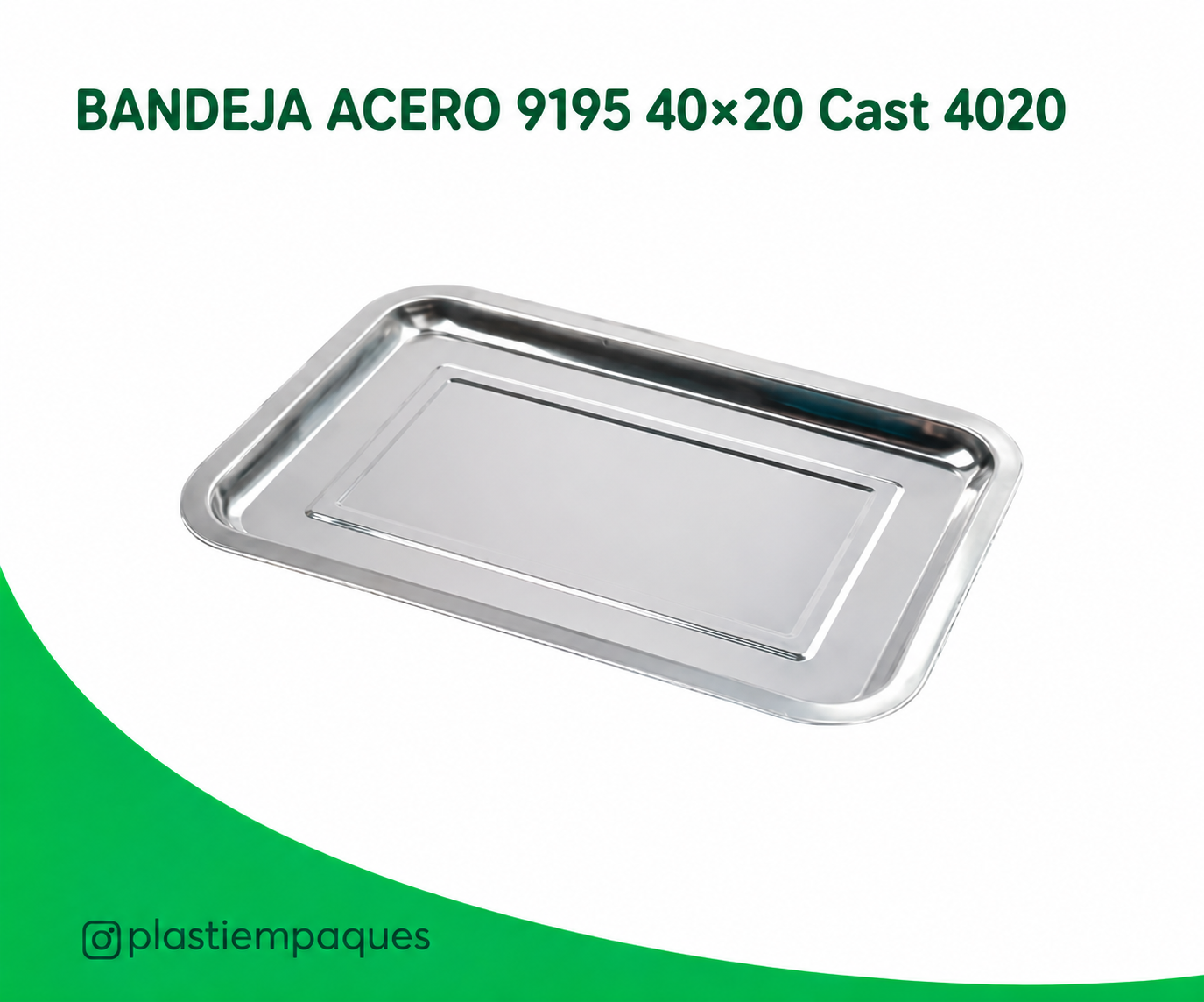 bandeja-acero-9195-4020-cast-4020 BANDEJA ACERO 9195 40x20 Cast 4020 - Imagen 1