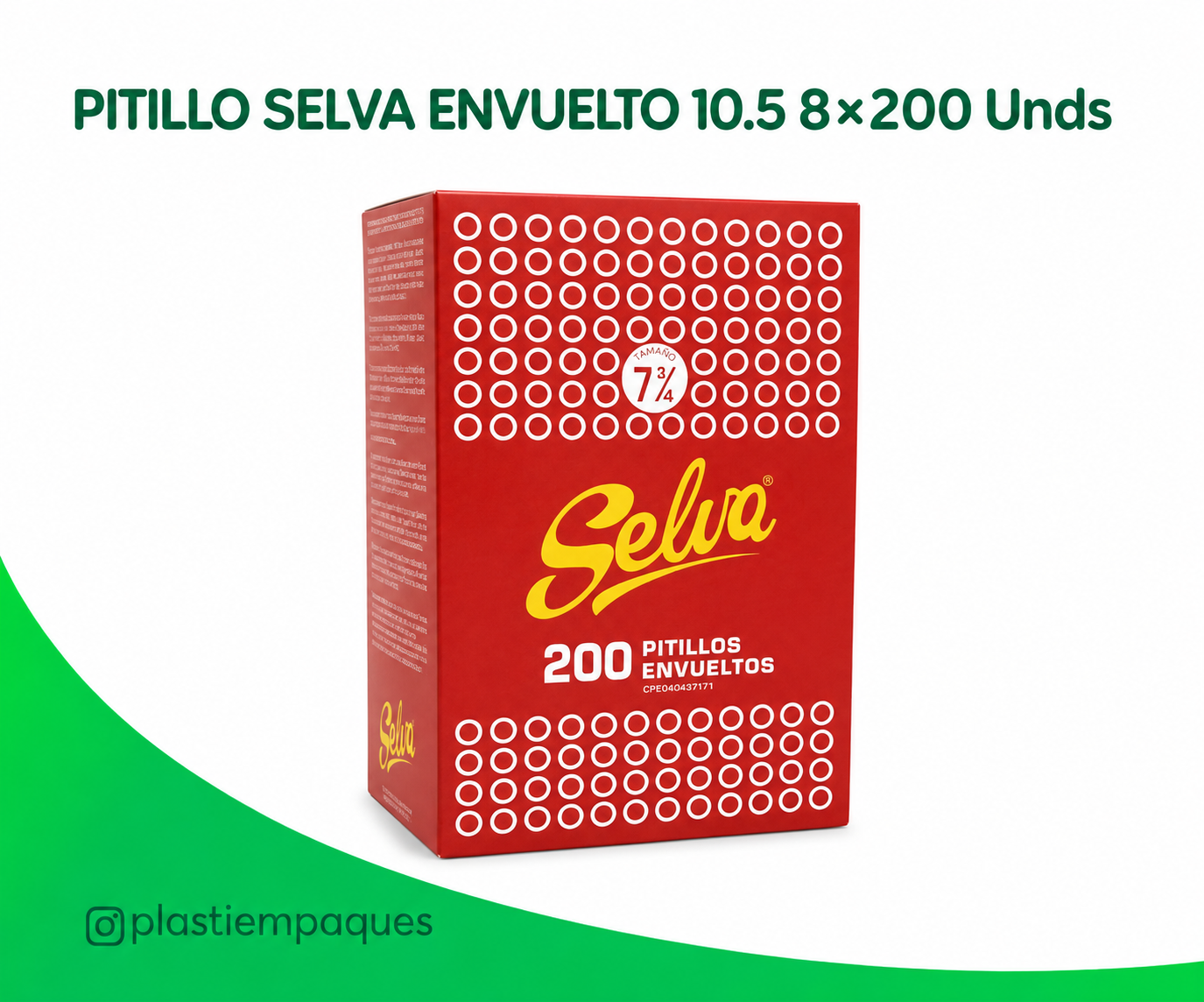 pitillo-selva-envuelto-10-5-8200-unds PITILLO SELVA ENVUELTO 10.5 8x200 Unds - Imagen 1