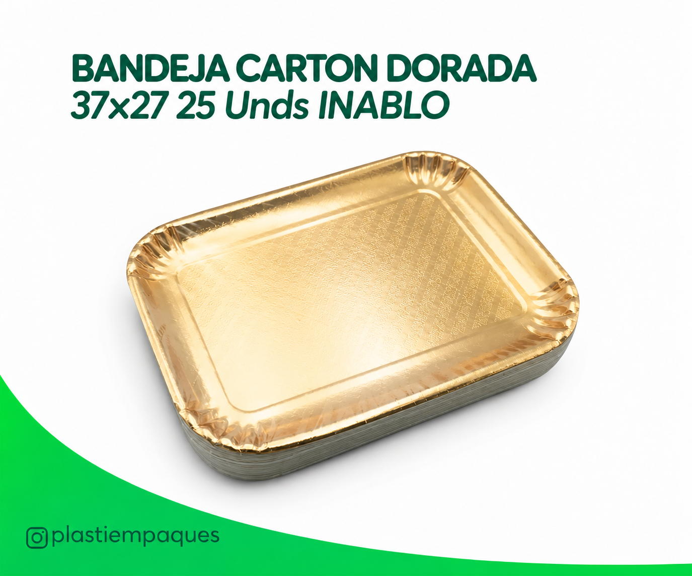BANDEJA DORADA BANDEJA CARTON DORADA 37x27 25 Unds INABLO - Imagen 1