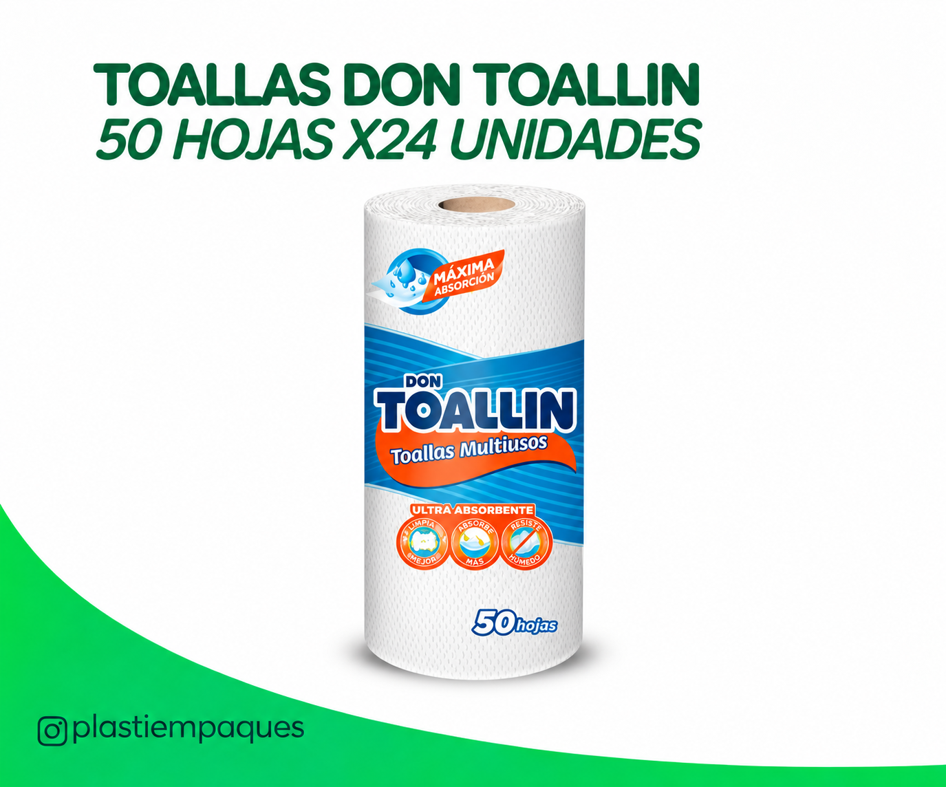 TOALLAS DON TOALLIN TOALLAS DON TOALLIN 50 HOJAS X24 UNIDADES - Imagen 1