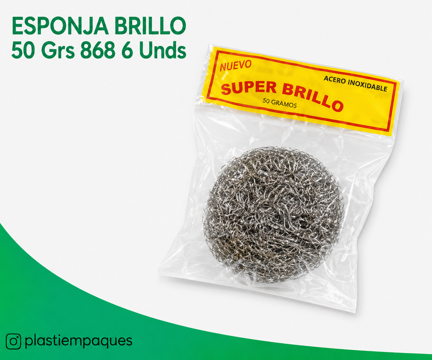 ESPONJA-BRILLO-50-Grs-868-6-Unds ESPONJA BRILLO 50 Grs 868 6 Unds - Imagen 1