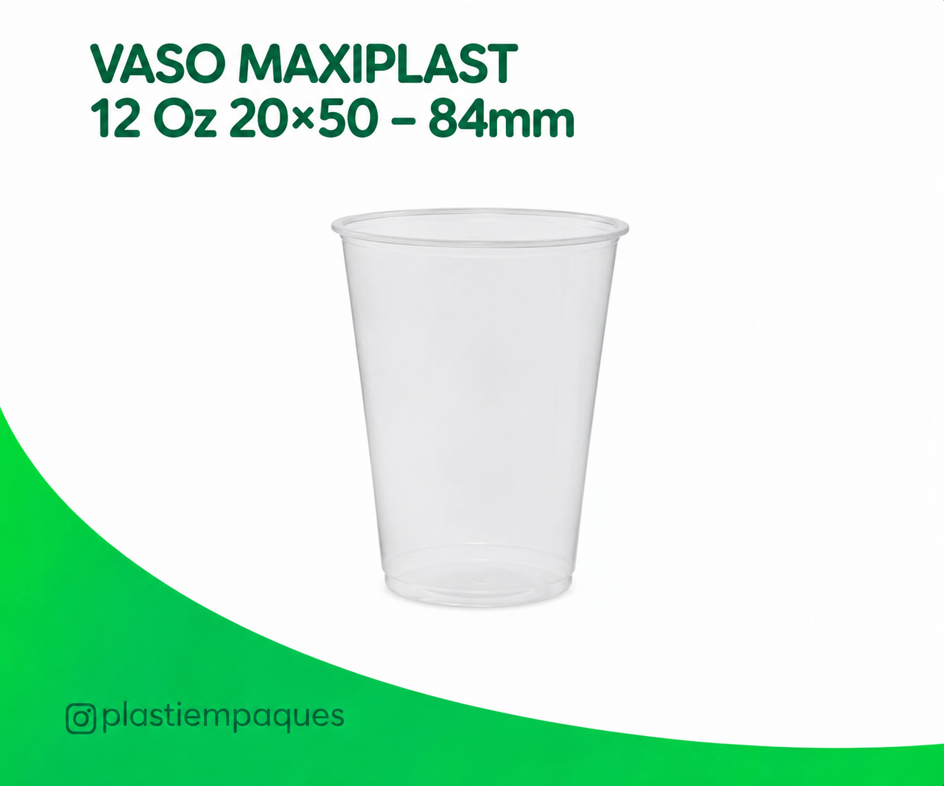vaso-maxiplast-12-oz-2050-84mm VASO MAXIPLAST 12 Oz 20x50 - 84mm - Imagen 1