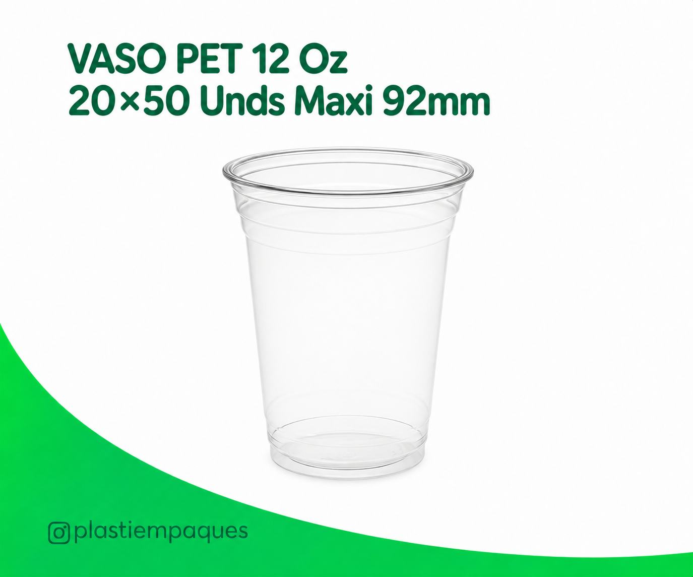vaso-pet-12-oz-2050-unds-maxi-92mm VASO PET 12 Oz 20x50 Unds Maxi 92mm - Imagen 1